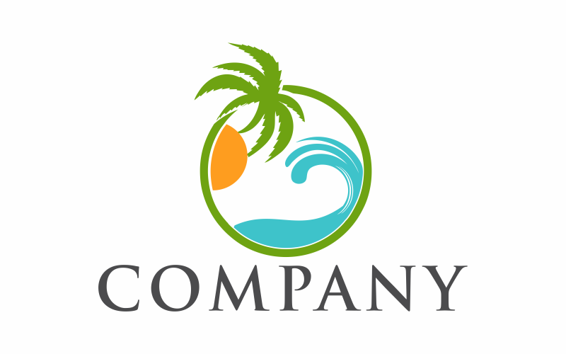 Plantilla de logotipo de playa