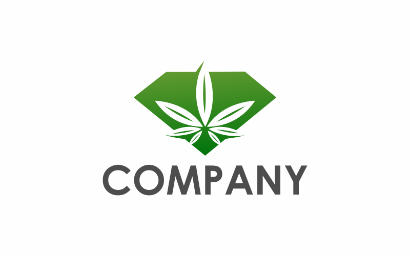 钻石大麻徽标模板