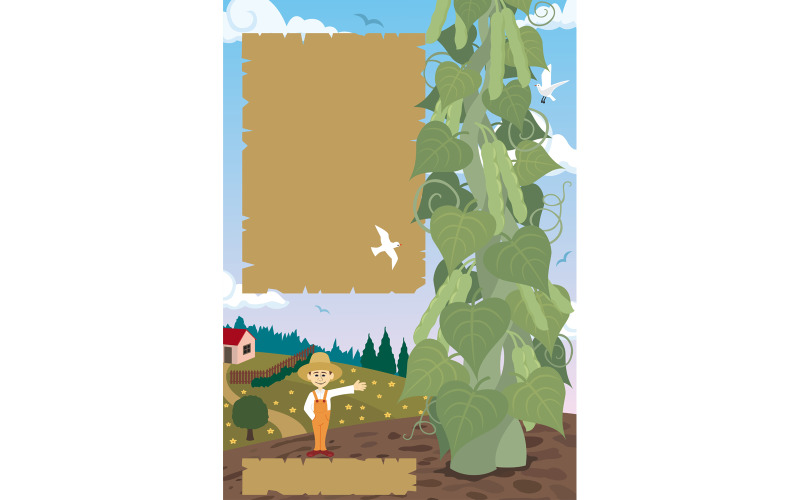 Download Иллюстрация "Beanstalk - Illustration" / Beanstalk - Illustration - Иллюстрация на тему графика jack and the beanstalk,jack,beanstalk,background,banner,farm,cultivate,crops,farmer,fertilizer,fertile,bean,redneck,earth,land,agriculture,farming,furrows,copyspace