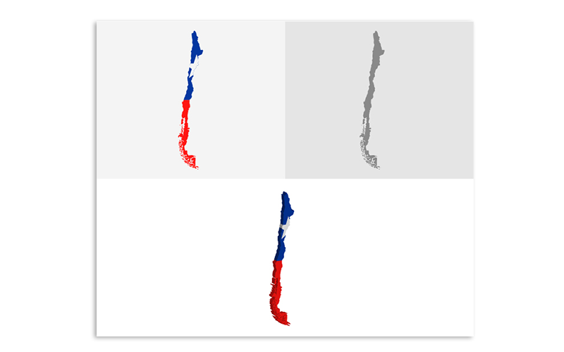 3D і плоскі Чилі карта - векторні зображення