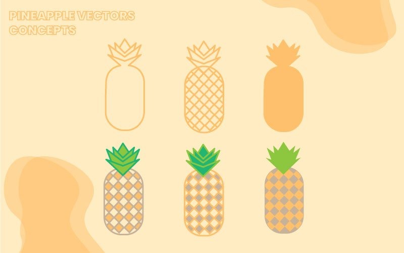 Design Piatto Ananas - Immagine Vettoriale
