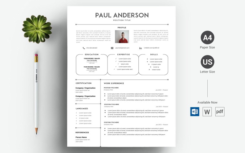 Paul Anderson - Modèle de CV CV