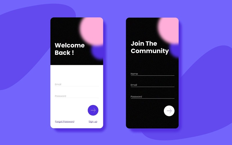 Schermate di accesso e registrazione Flat Design Concept - immagine vettoriale