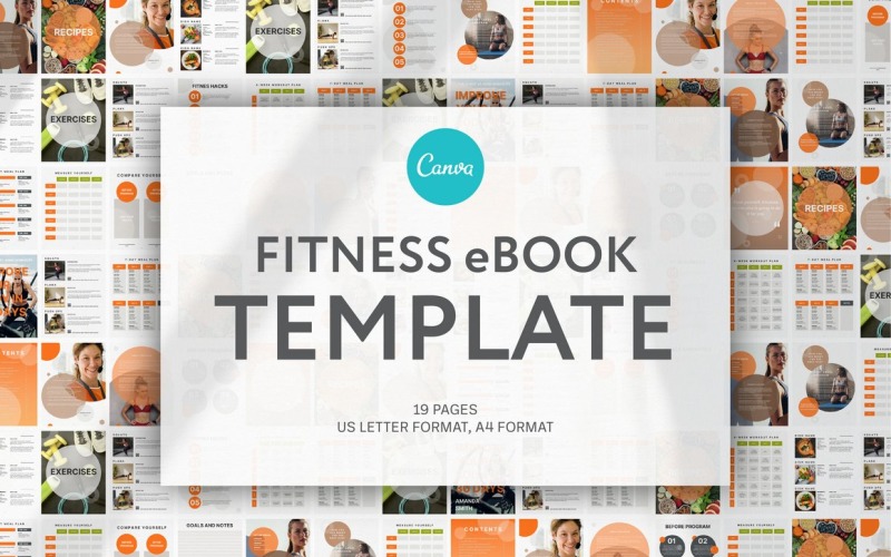 Download Magazine Template "Fitness eBook/ Fitness Planner/ Canva Fitness Instructor Magazine Template" / Fitness eBook/ Fitness Planner/ Canva Fitness Instructor Magazine Template - Magazine Template на тему спорт, природа и путешествия fitness ebook template,fitness planner,canva fitness instructor template,gym,exercise ebook,fitness lead magnet,meal plan,workout plan,fitness magazine,woman fitness