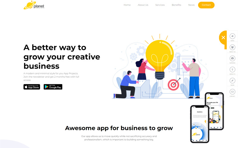Modello di sito Web aziendale creativo