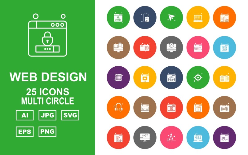 Download Набор иконок "25 Premium Web Design And Development Multi Circle Pack Icon Set" / 25 Premium Web Design And Development Multi Circle Pack Icon Set - Набор иконок на тему number lock,cloud,document,calendar,file,lcd,drawing compass,laptop,website,mouse,send,web design,camera,design,reload,target,headphone,element,icon,icons