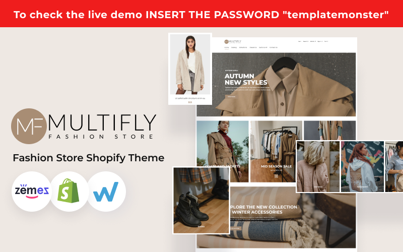 Multifly - Modello di negozio di moda moderno Tema Shopify