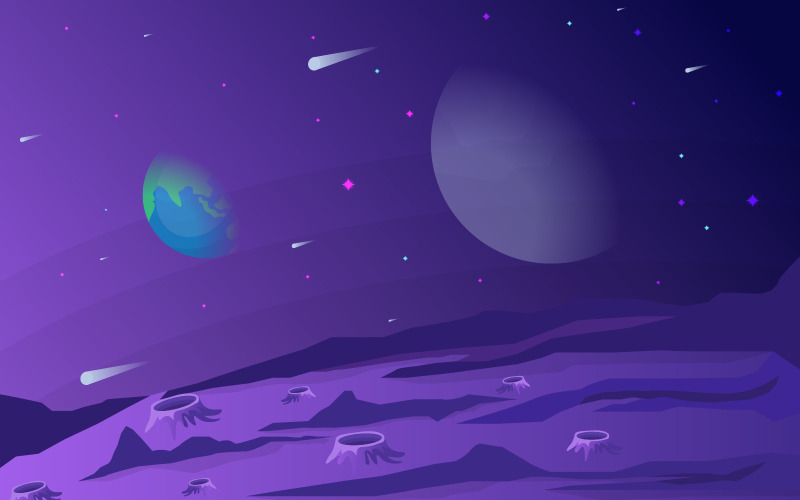 Povrch planety vesmír - ilustrace