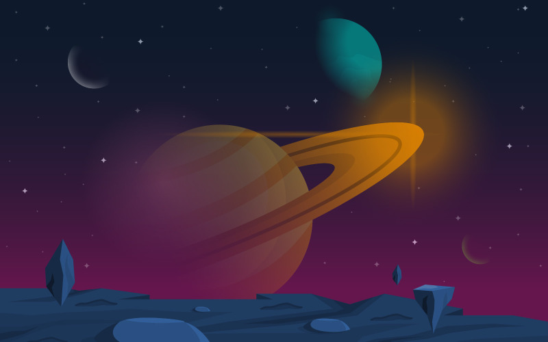 Saturno pianeta spazio - illustrazione