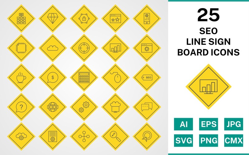 Download Набор иконок "25 Seo Line Sign Board Icon Set" / 25 Seo Line Sign Board Icon Set - Набор иконок на тему network set,file,icon,icons,line,vector,sign,symbol,pictogram,board,seo,network,settings,stats,diamond,conversation,starred,target,processor