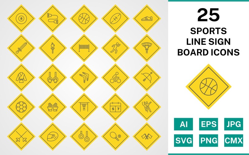 Download Набор иконок "25 Sports And Games Line Sign Board Icon Set" / 25 Sports And Games Line Sign Board Icon Set - Набор иконок на тему sports set,file,icon,icons,line,vector,sign,symbol,pictogram,board,sports,games,karate,rugby,pool,runner,tennis,racing,bow