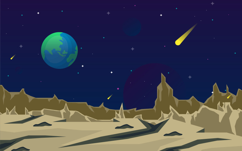 Superfície da paisagem do planeta - ilustração