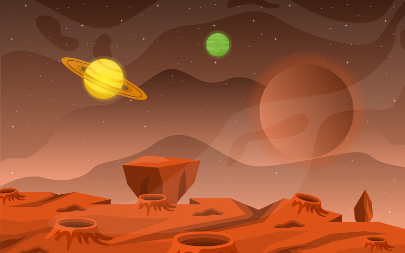 Superficie del pianeta cielo - illustrazione