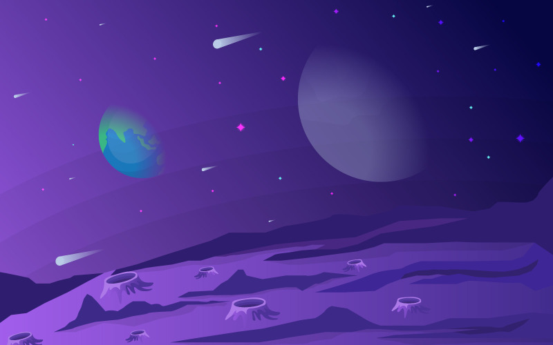 Superficie del pianeta spaziale - illustrazione