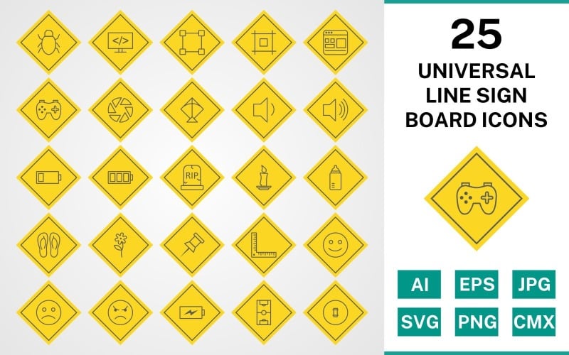 Download Набор иконок "25 Universal Line Sign Board Icon Set" / 25 Universal Line Sign Board Icon Set - Набор иконок на тему text set,file,icon,icons,line,vector,sign,symbol,pictogram,board,universal,flower,kite,bug,shutter,layout,candle,grave,low battery