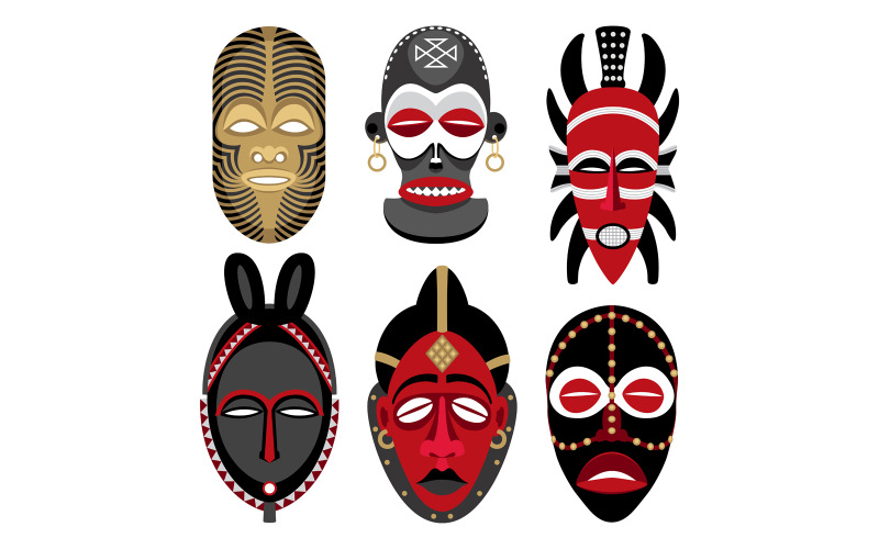 Afrikanska masker 2 - Illustration
