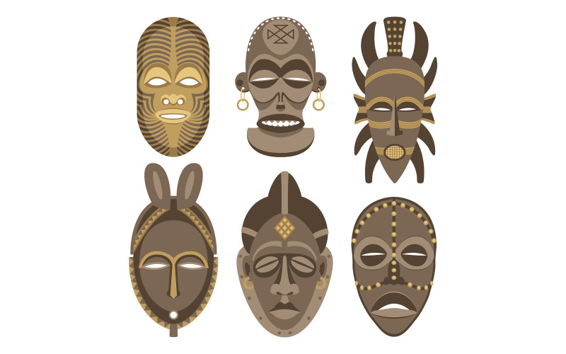 Afrikanska masker - Illustration