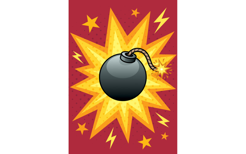 Download Иллюстрация "Bomb - Illustration" / Bomb - Illustration - Иллюстрация на тему графика bomb,blast,explosion,trouble,danger,shock,risk,stress,energy,concept,detonation,destruction,power,terror,fun,style,cartoon,illustration,vector,banner