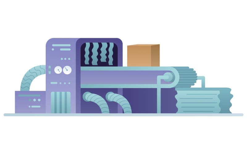 Diseño plano de la máquina de fabricación - Ilustración