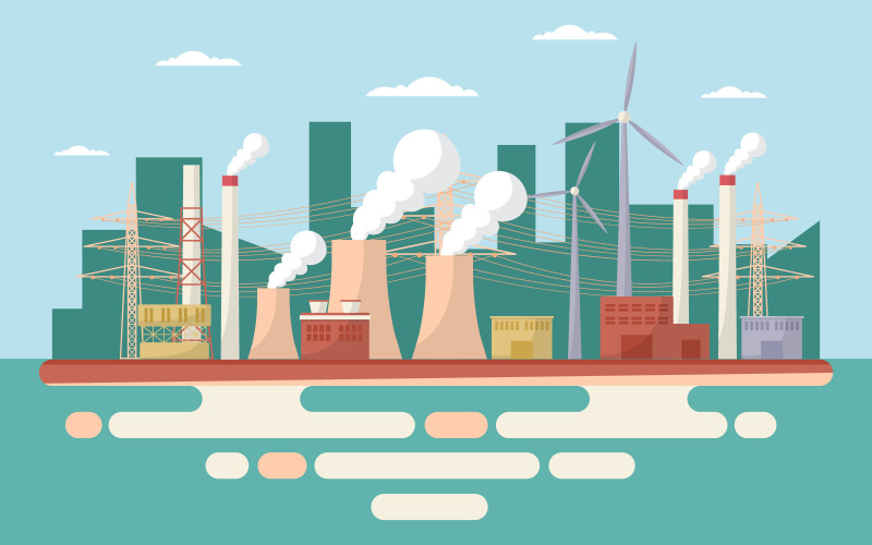 Fabriklandschaftsbereich - Illustration