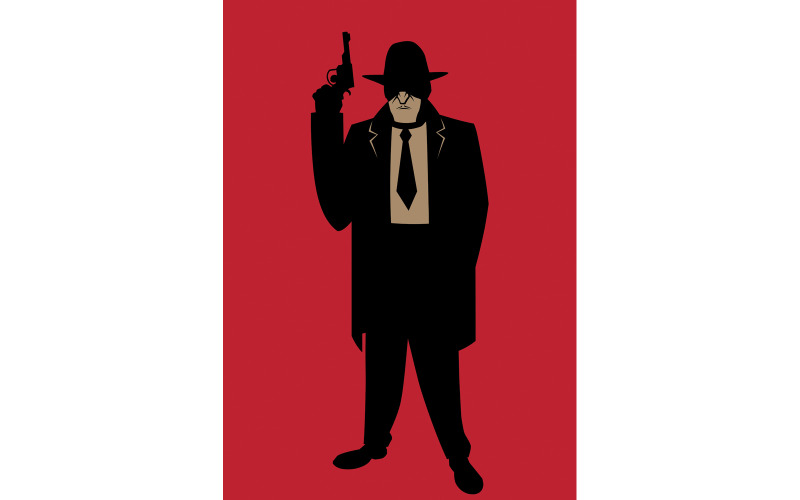 Download Иллюстрация "Gangster - Illustration" / Gangster - Illustration - Иллюстрация на тему графика gangster,mobster,mob,thug,killer,mafioso,mafia,shooter,assassin,hitman,murderer,slayer,special,agent,bodyguard,criminal,organized,crime,gunman,kapo