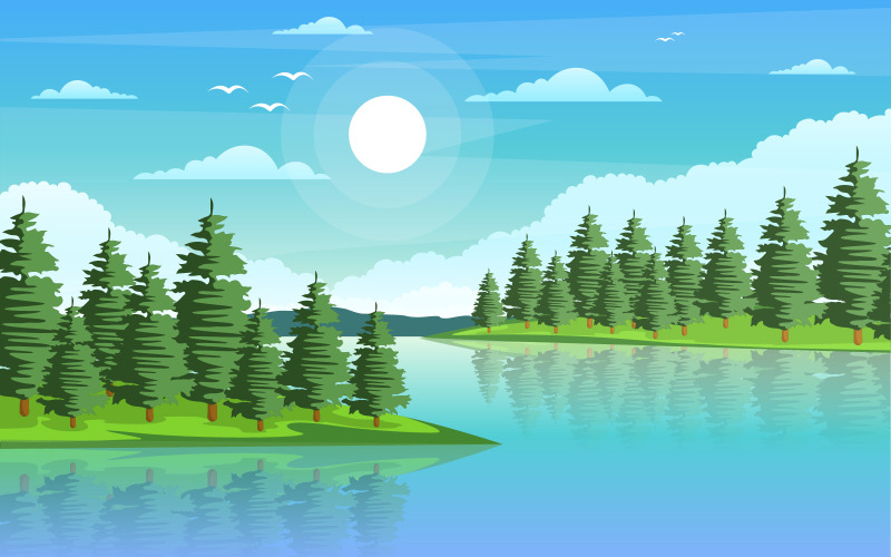 Rivière Nature Montagne - Illustration