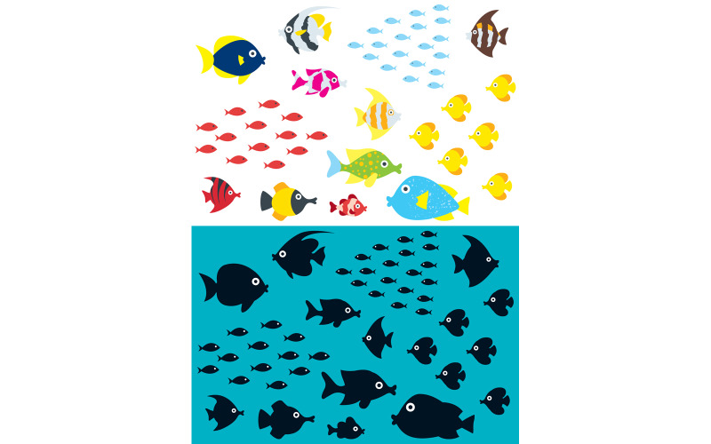 Download Иллюстрация "Cartoon Fish - Illustration" / Cartoon Fish - Illustration - Иллюстрация на тему графика cartoon,fish,saltwater fish,silhouette,under,below,water,sea,ocean,underwater,undersea,deep,salt,reef,barrier,aquarium,aquatic,marine,life,atoll
