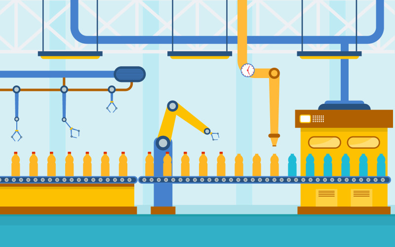 Download Иллюстрация "Conveyor Automatic Concept - Illustration" / Conveyor Automatic Concept - Illustration - Иллюстрация на тему графика industry,factory,concept,conveyor,production,robotic,assembly,illustration,vector,business,engine,interior,inside,manufacturing,line,robot,logistics,processing,transport,manufacture