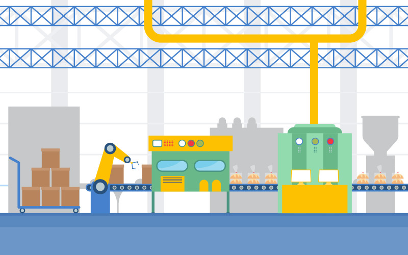 Production automatique en usine - Illustration