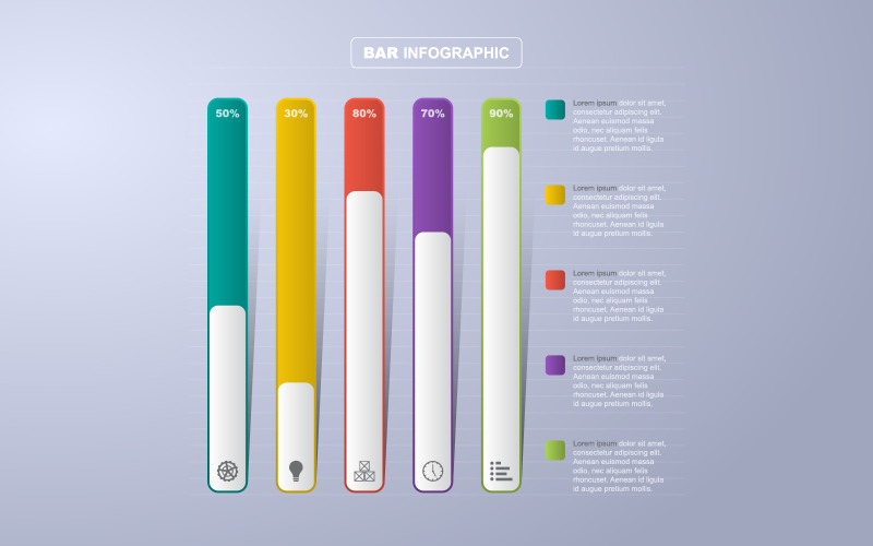 Analitikai statisztikai grafikon Infographic elemek