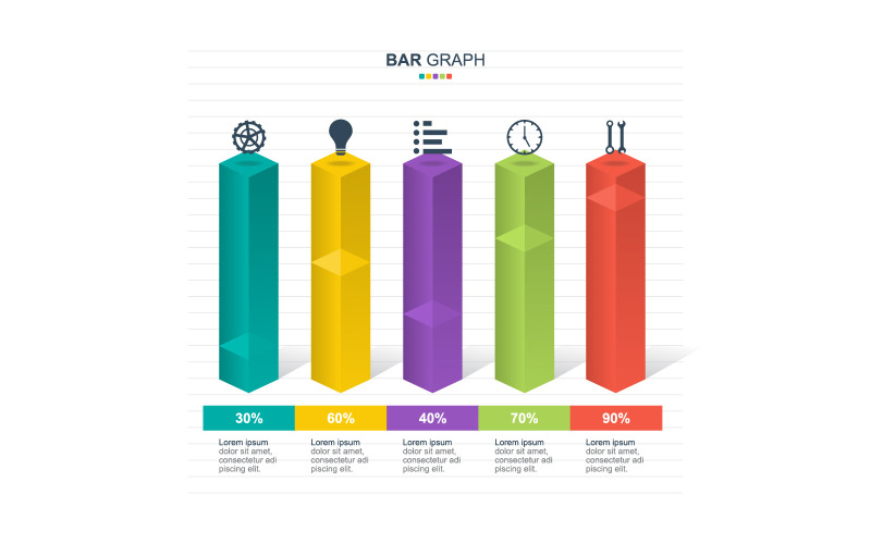Elementos de infografía de datos estadísticos del gráfico