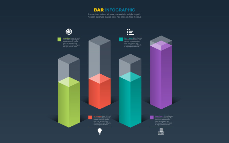Elementos infográficos de información estadística analítica