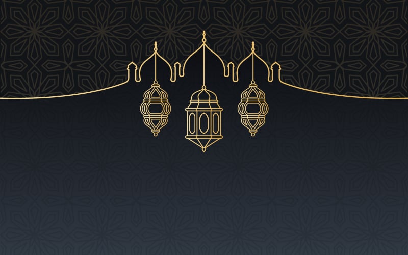 Lantern Islamic Card Background