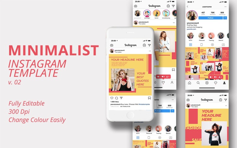 Download Шаблон для соцсетей "Minimalist Instagram Template v. 02 for Social Media" / Minimalist Instagram Template v. 02 for Social Media - Шаблон для соцсетей на тему графика template,modern,graphic,instagram,banner,fashion,frame,social,design,post,sale,background,story,media,layout,mobile,geometric,trendy,promotion,offer