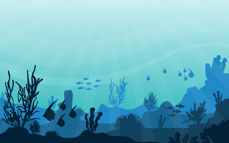 Podvodní ryby mořské - ilustrace