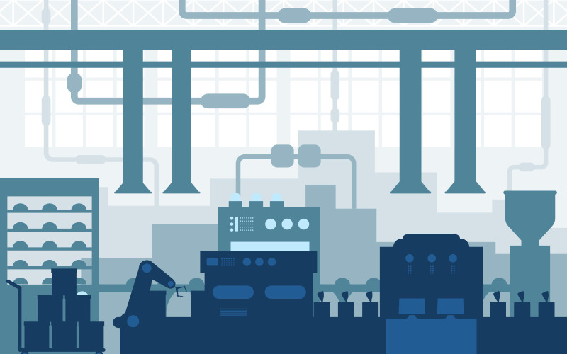 Fabriek Robotproductie - Illustratie