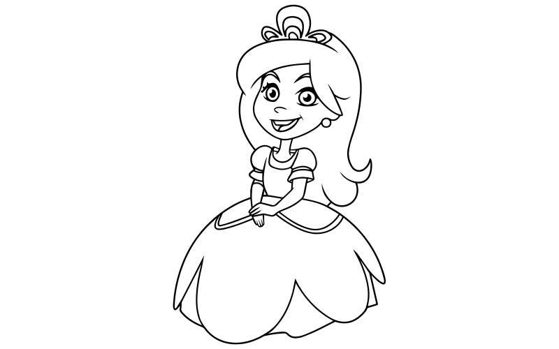 Little Princess Line Art 2 - Illustrazione