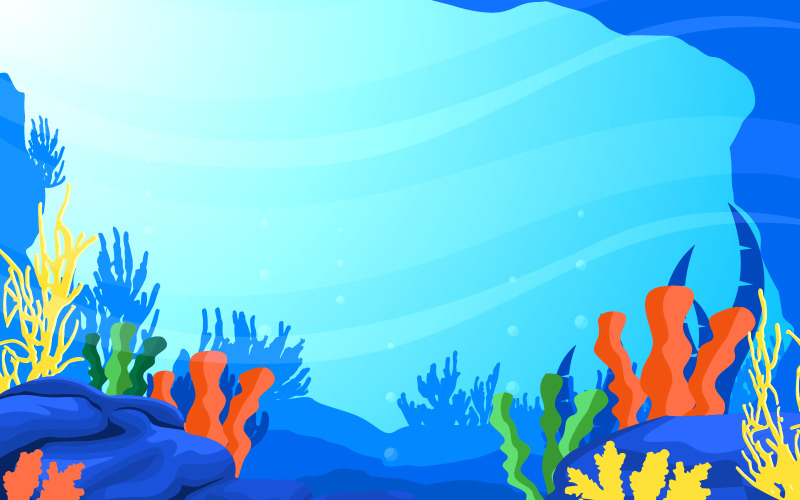 Морской коралловый риф - Иллюстрация