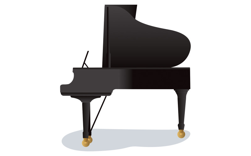 Download Иллюстрация "Piano Royal on White - Illustration" / Piano Royal on White - Illustration - Иллюстрация на тему графика piano,royal,object,playing,play,pianist,lessons,composer,music,musician,musical,instrument,keyboard,performance,performer,talent,concert,classical,flat design,drawing