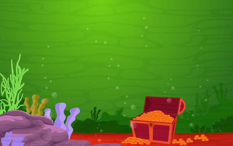 Download Иллюстрация "Pirate Treasure Chest - Illustration" / Pirate Treasure Chest - Illustration - Иллюстрация на тему графика underwater,sea,ocean,undersea,fish,coral,vector,illustration,design,animal,flora,fauna,deep,marine,reef,water,blue,cave,seascape,exotic