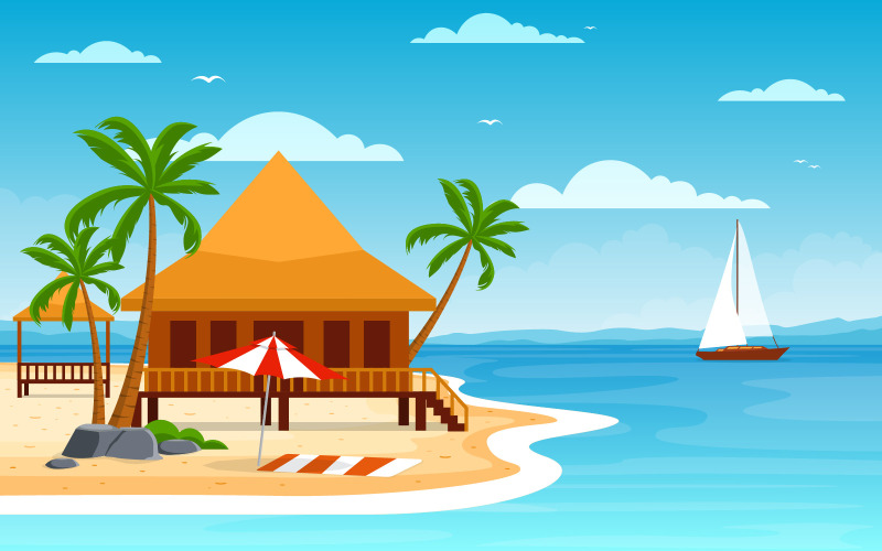 Strandpalme - Illustration