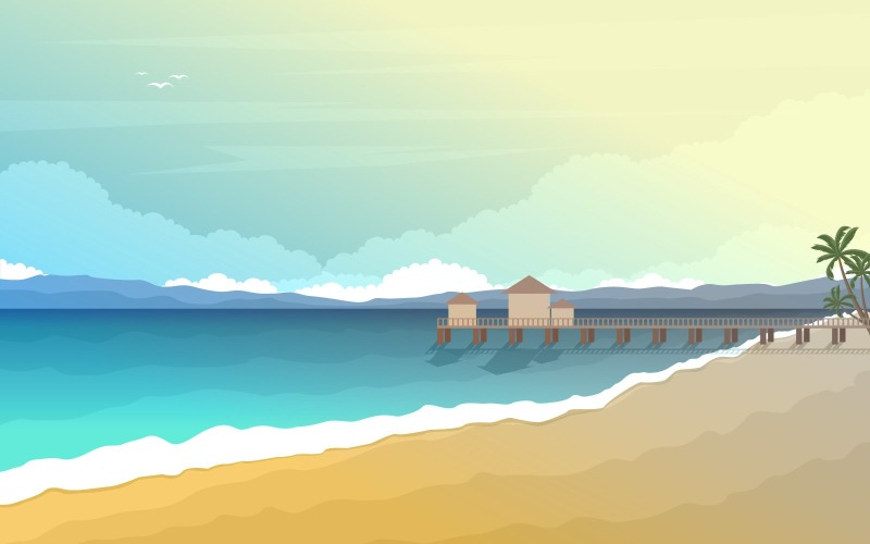 Tropical Beach Sea - ilustracja