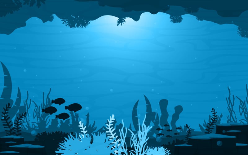 Underwater Coral Reef - Illustration - TemplateMonster