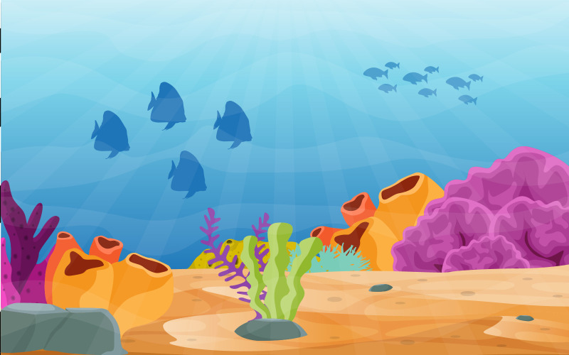 鱼海洋珊瑚-光栅插图