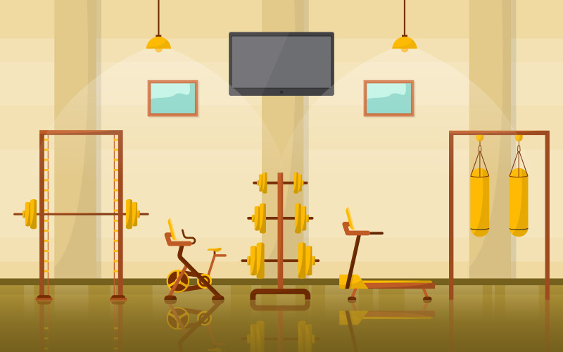 Centre intérieur de musculation - Illustration