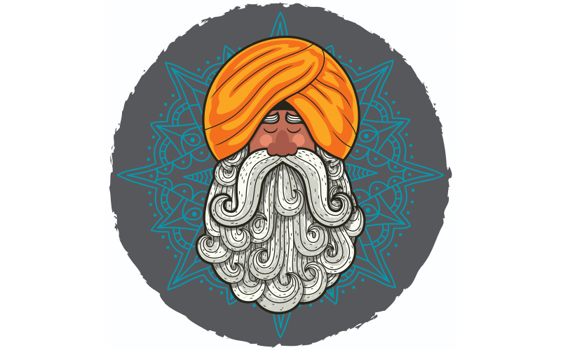 Download Иллюстрация "Guru - Illustration" / Guru - Illustration - Иллюстрация на тему графика guru,indian,yogi,yoga,hindu,hallow,saint,rishi,arhat,bodhisattva,hermit,fakir,monk,sage,elder,old,man,character,person,male