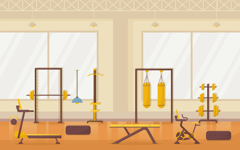 Modern Gym Center - Illustration