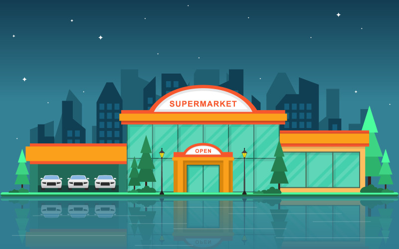 Sklep spożywczy Mall - ilustracja