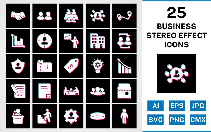 Download Набор иконок "25 Business Stereo Effect Icon Set" / 25 Business Stereo Effect Icon Set - Набор иконок на тему business set,file,stereo,icon,icons,glyph,vector,sign,symbol,pictogram,effect,business,office,shop,speech,decison making,route,handshake,management,working team