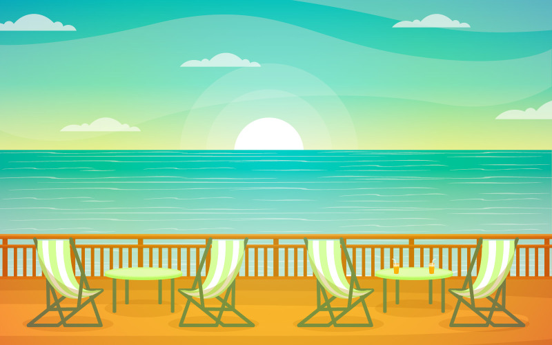 Sea Ocean Landscape - Illustrazione